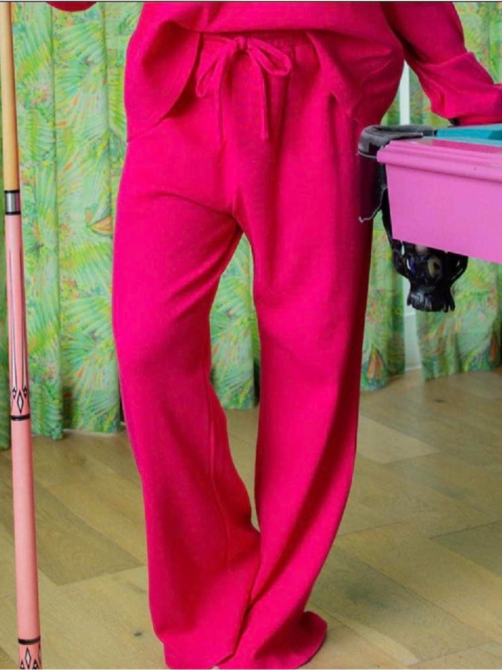 Lulu Mac Hot Pink Waffle Knit Pants